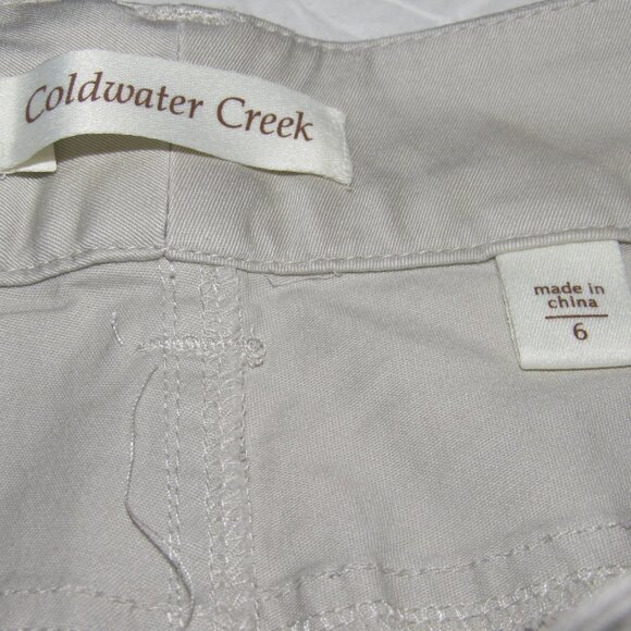 NWT COLDWATER CREEK Tan Cropped Leg Pants Size 6 - Picture 6 of 6